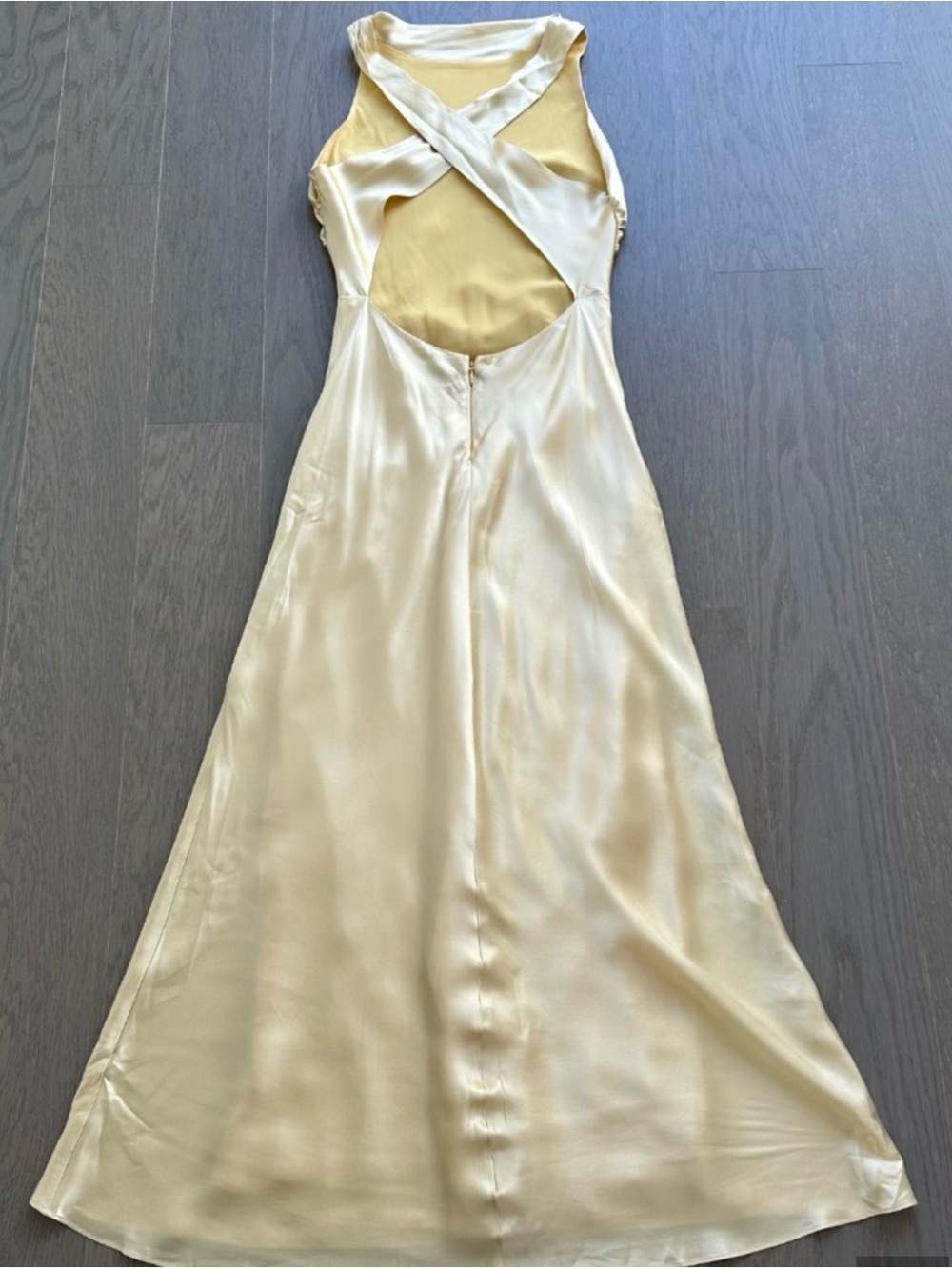 Reformation Satin Maxi Dress in Pale Yellow - Picture 4 of 5